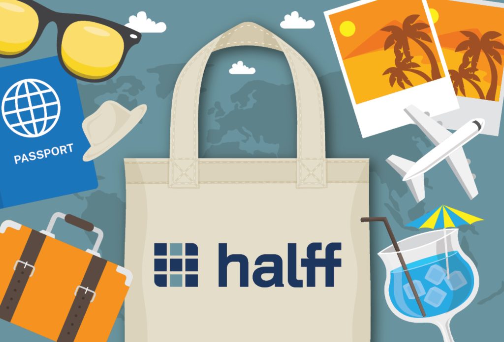 The History of the Halff Bag graphic with Halff bag