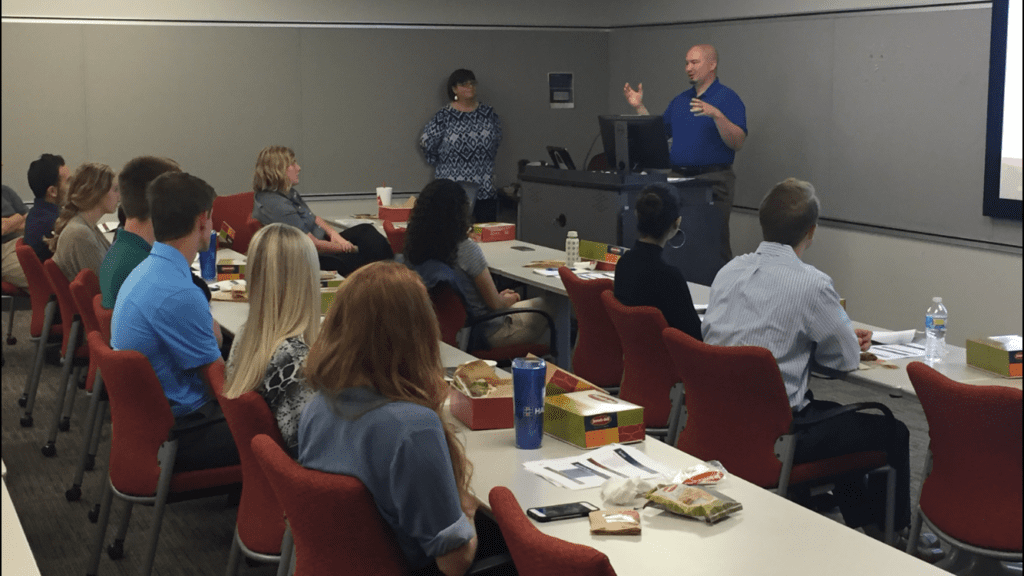 Jason Jernigan presents to interns.